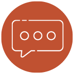 Communication icon with speech bubble