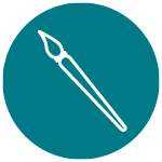 Design icon with paint brush